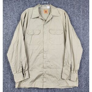 Big‎ Ben Work Shirt Mens Large Regular Khaki Long Sleeve Button Up Made in USA